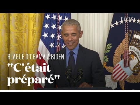 Barack Obama est de retour à la Maison Blanche, et c'est l'occasion d'une blague à Joe Biden - YouTube